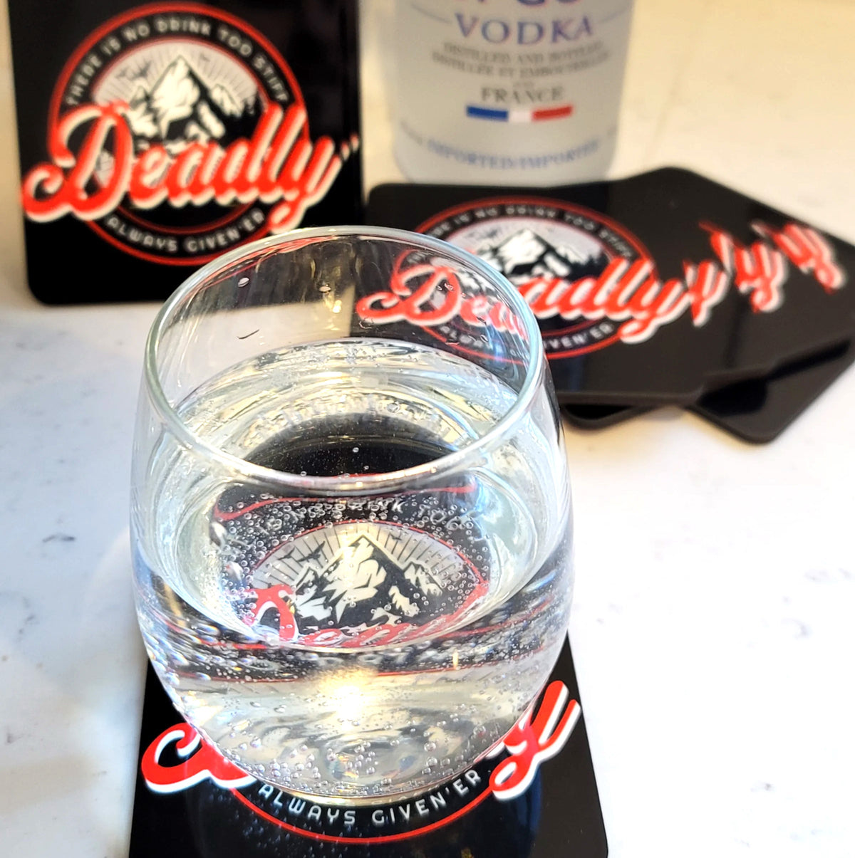 Premium Acrylic/Cork Drink Coasters (10)