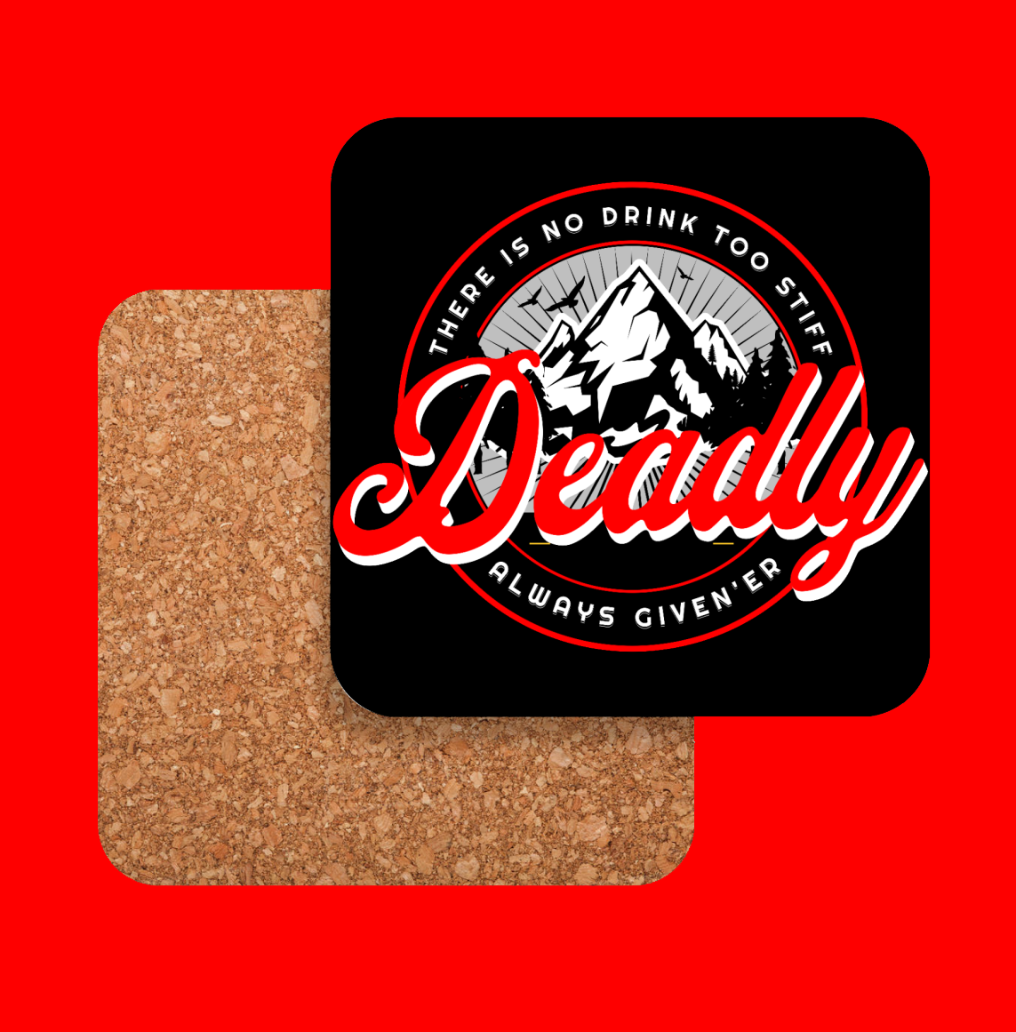 Premium Acrylic/Cork Drink Coasters (10)